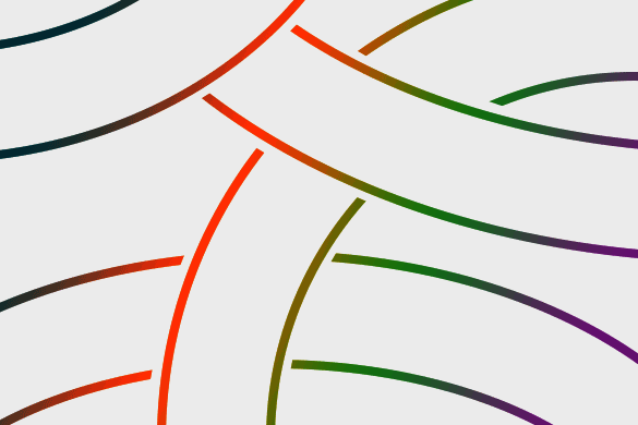 Grafik: große Ringe aus bunten Linien, teilweise überlappend, hellgrauer Hintergrund